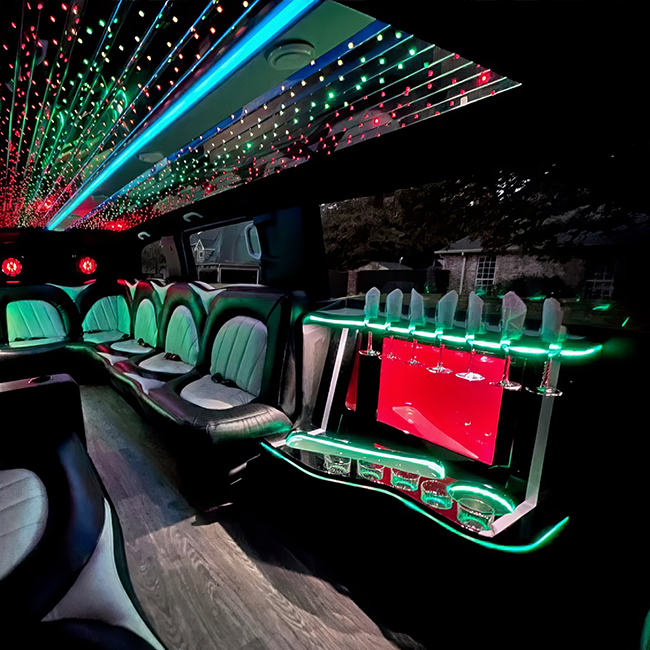 pseating in limo